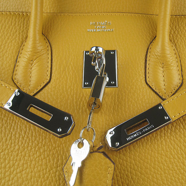 Replica Hermes Birkin 30CM Togo Leather Bag Yellow 6088 On Sale - Click Image to Close